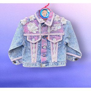 Vintage Orange Tab Little Levis DIY tacky Gaudy Flashy 1980s Toddler jacket 3T